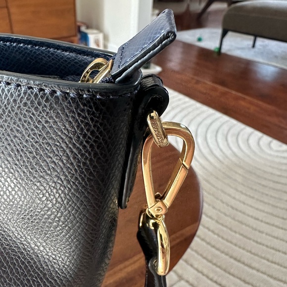 Vera Bradley Navy Blue Leather Morgan Satchel Shoulder Bag Purse EUC! MSRP $238! - Picture 10 of 11